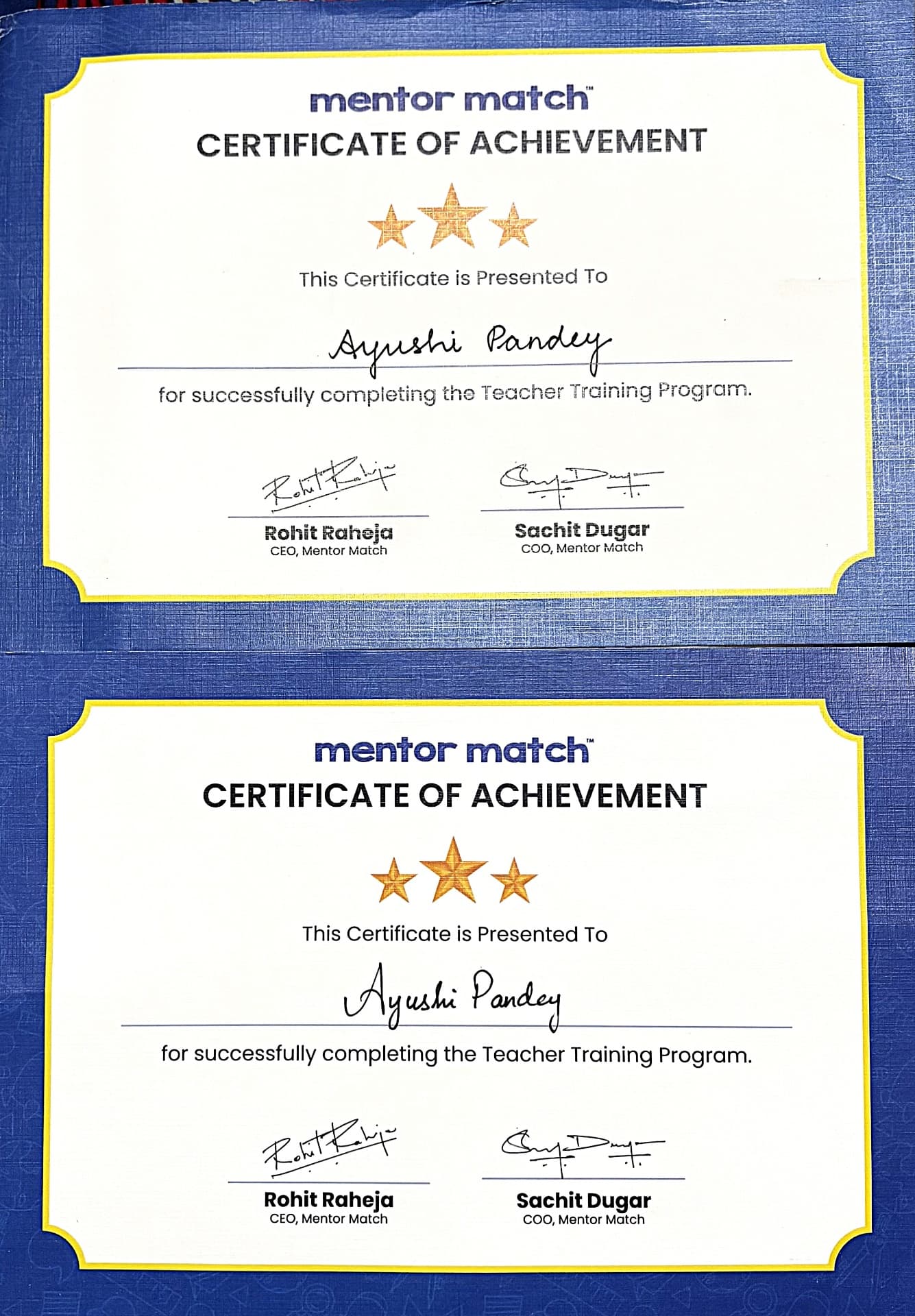 Ayushi graduated from Barkatullah University