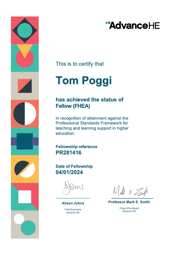 Thomas graduated from Access Creative College