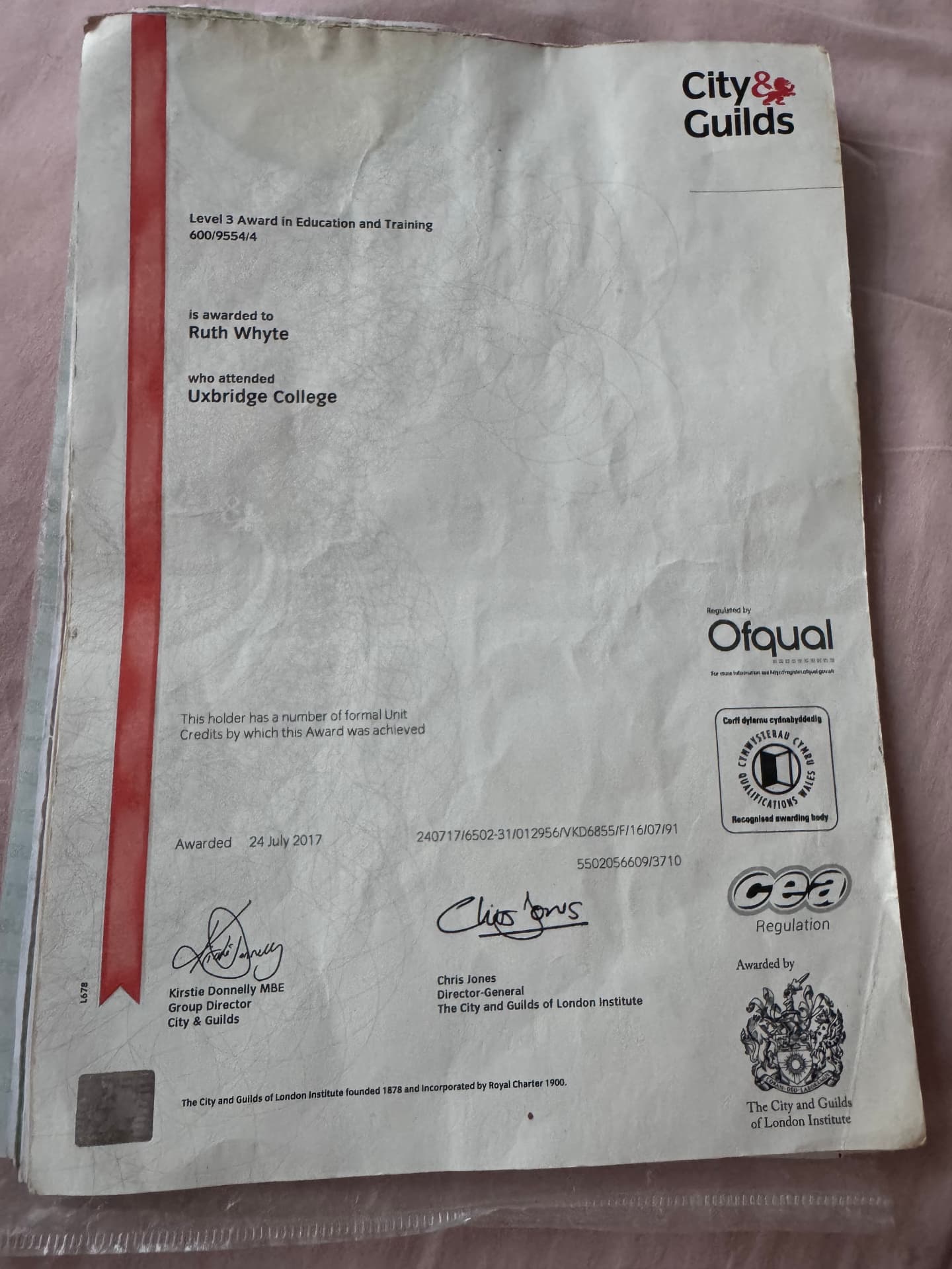 Ruth graduated from CACHE DIPLOMA