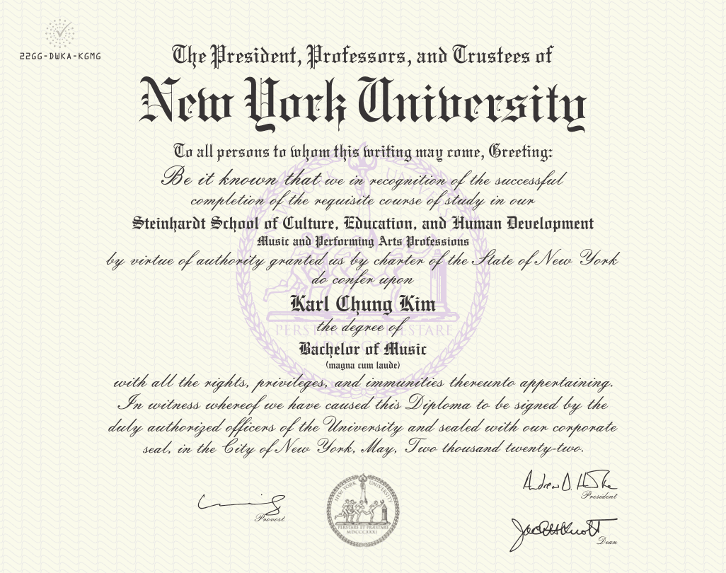 Karl graduated from New York University