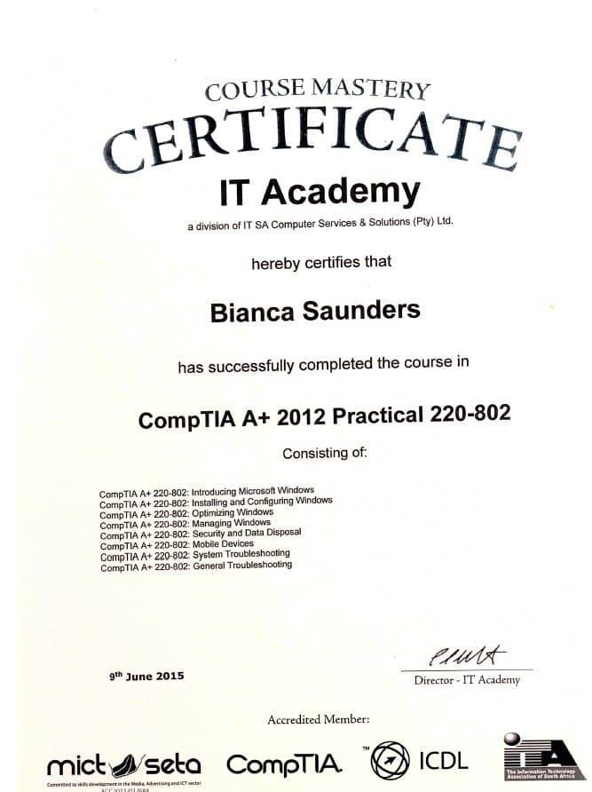 Bianca graduated from IT Academy