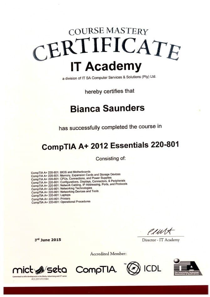 Bianca graduated from IT Academy