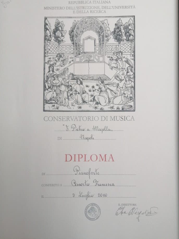 Francesca graduated from Royal College of Music