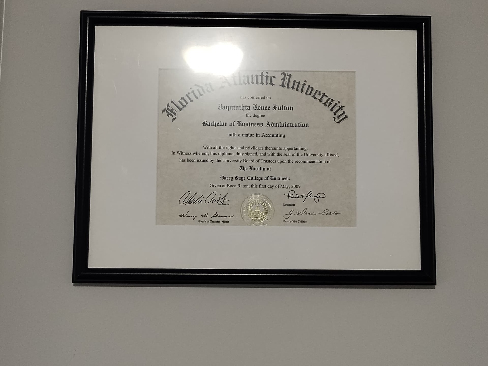 Jaquinthia graduated from University of Phoenix