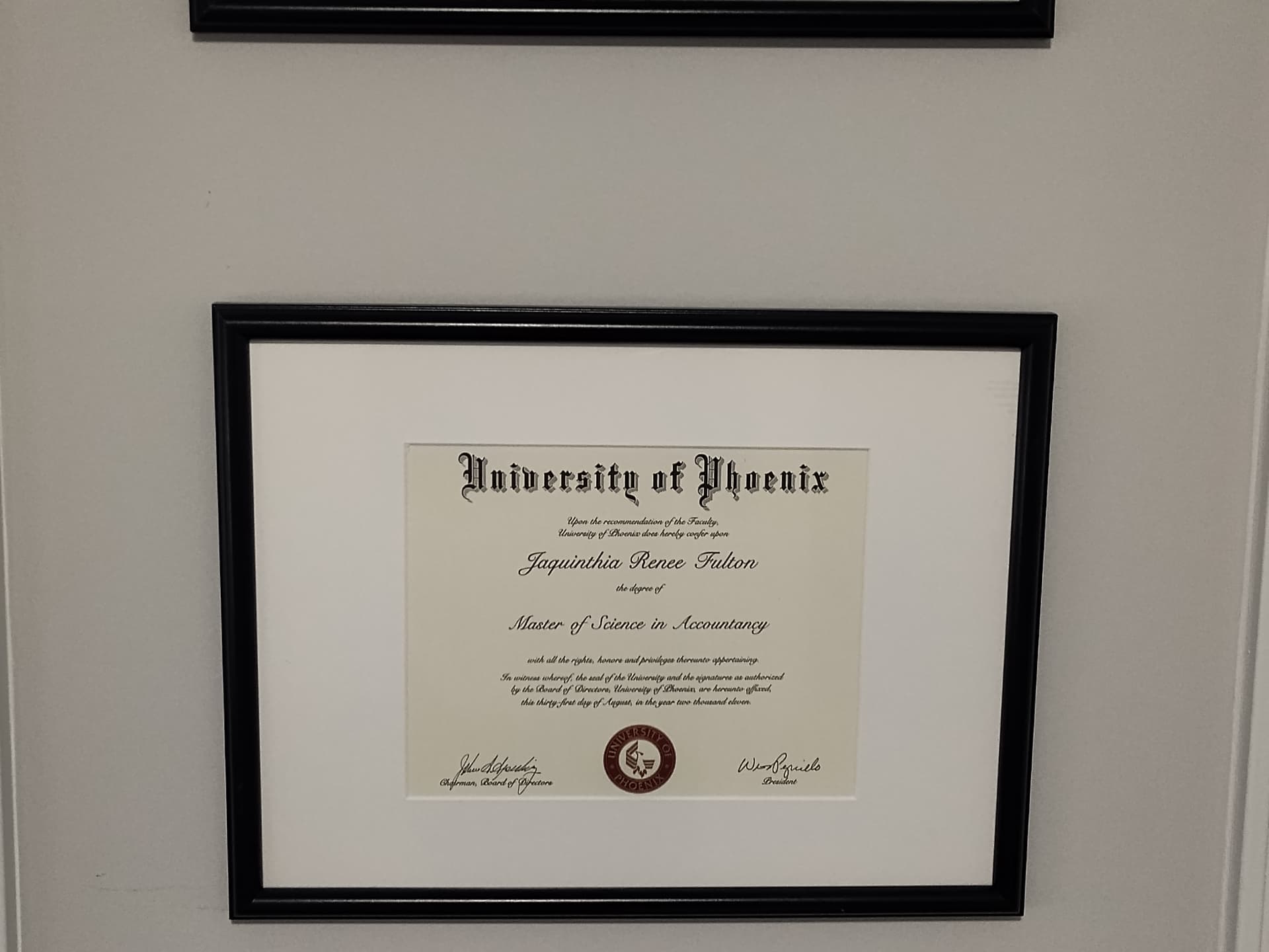 Jaquinthia graduated from University of Phoenix