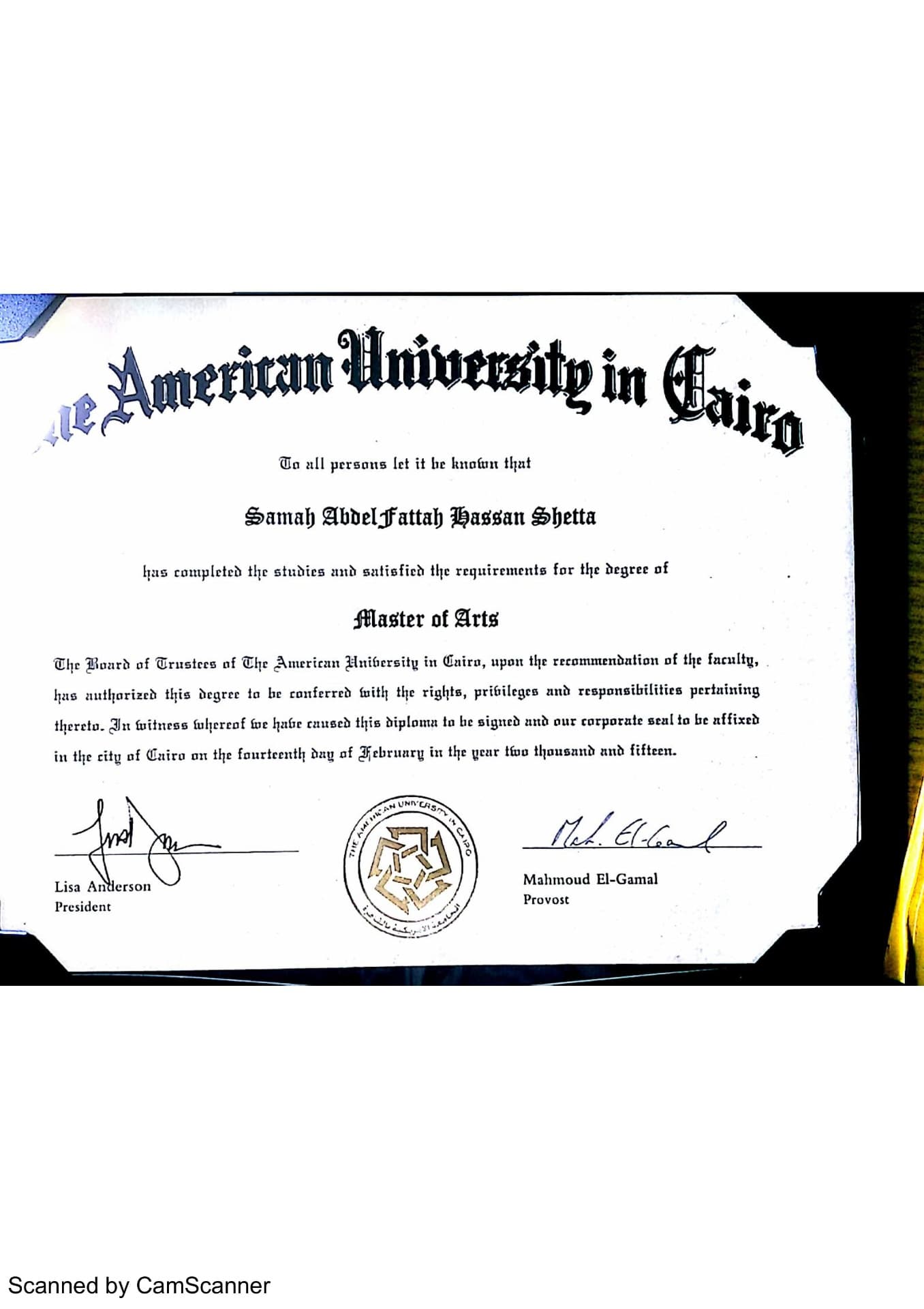 Samah graduated from The American University of Cairo