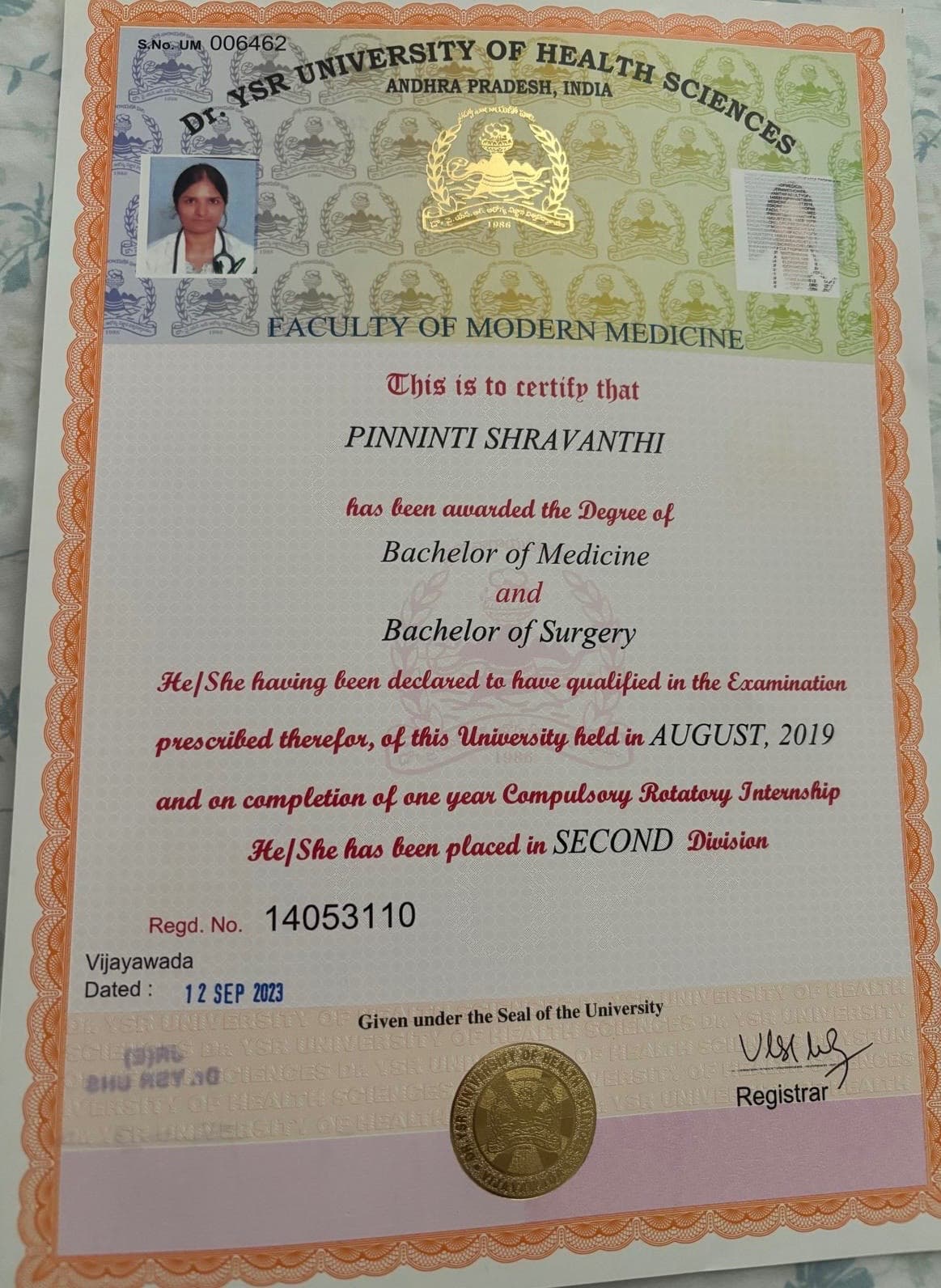 Shravanthi graduated from SVS medical college