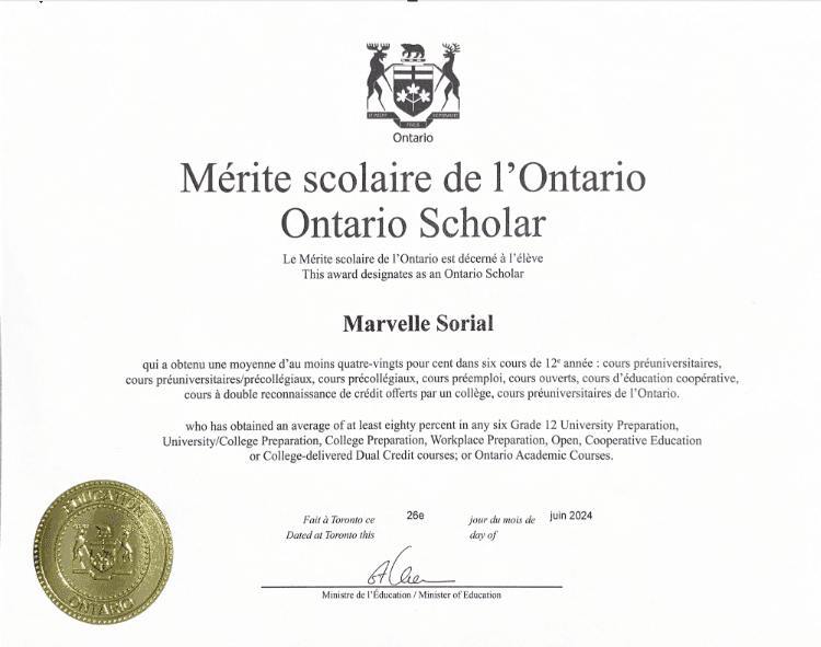 Marvelle graduated from Wilfrid Laurier University