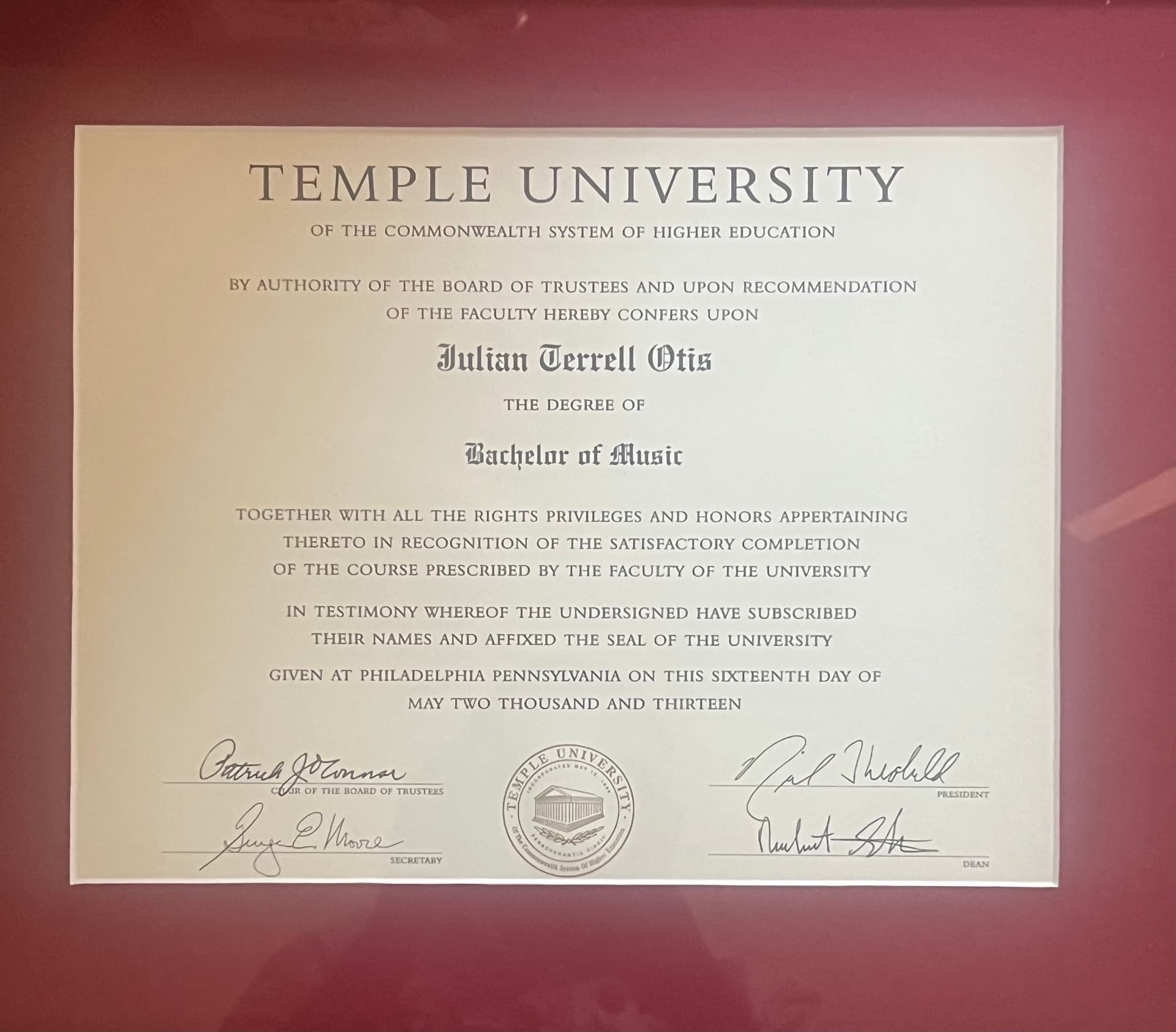 Julian graduated from Northwestern University