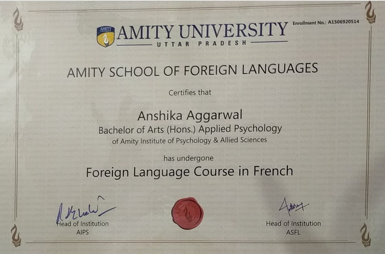 Anshika graduated from George Brown College