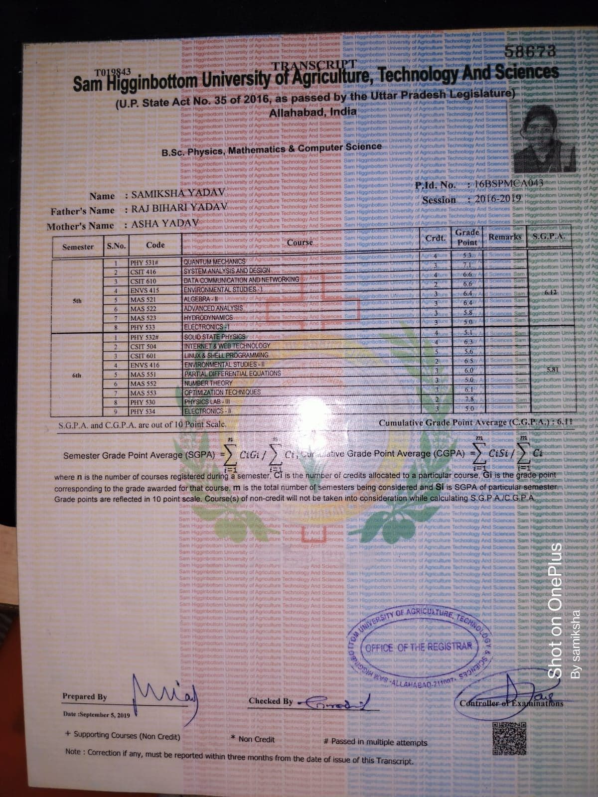 Samiksha graduated from University of Allahabad