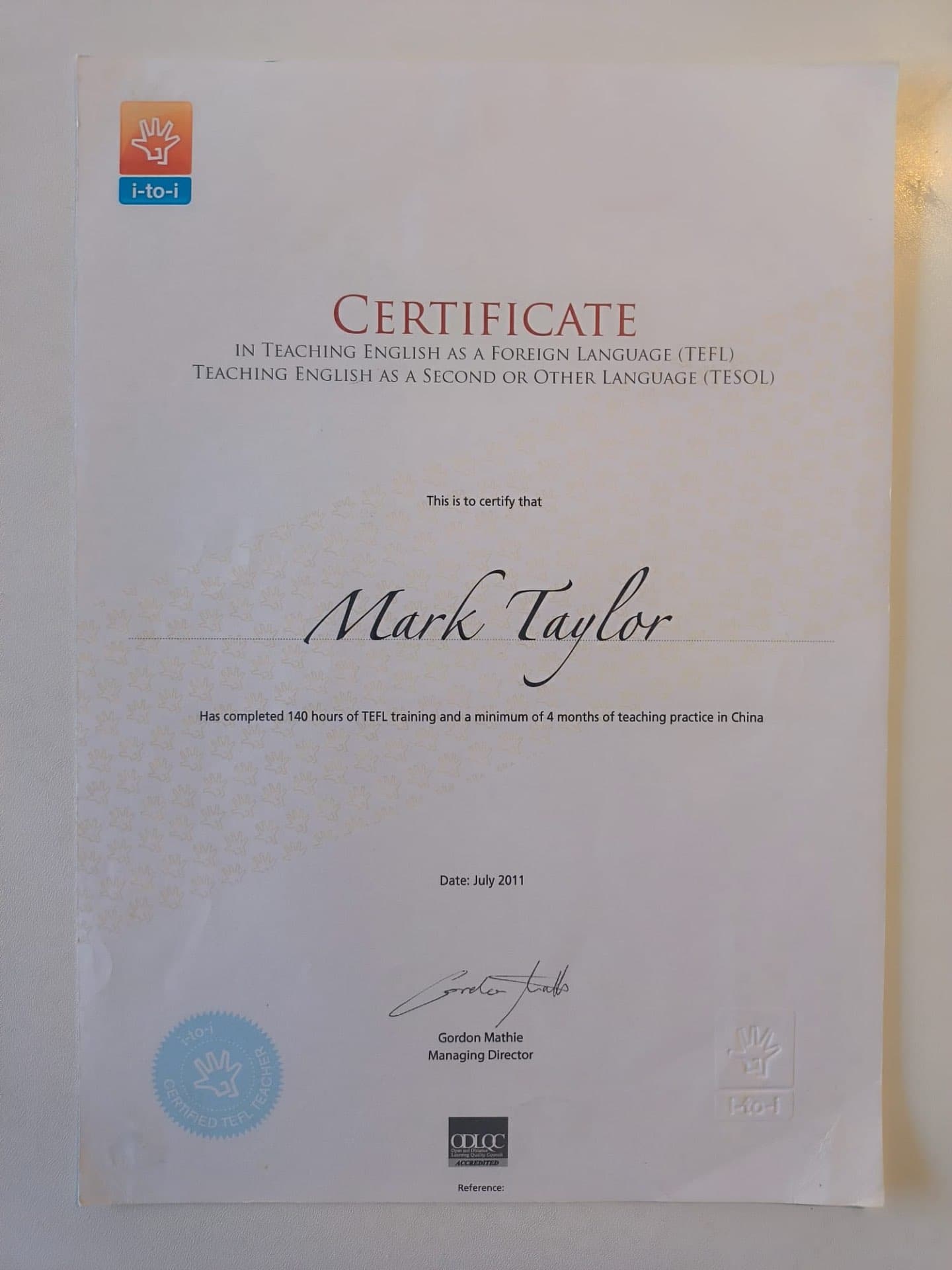 Mark graduated from I-2-I