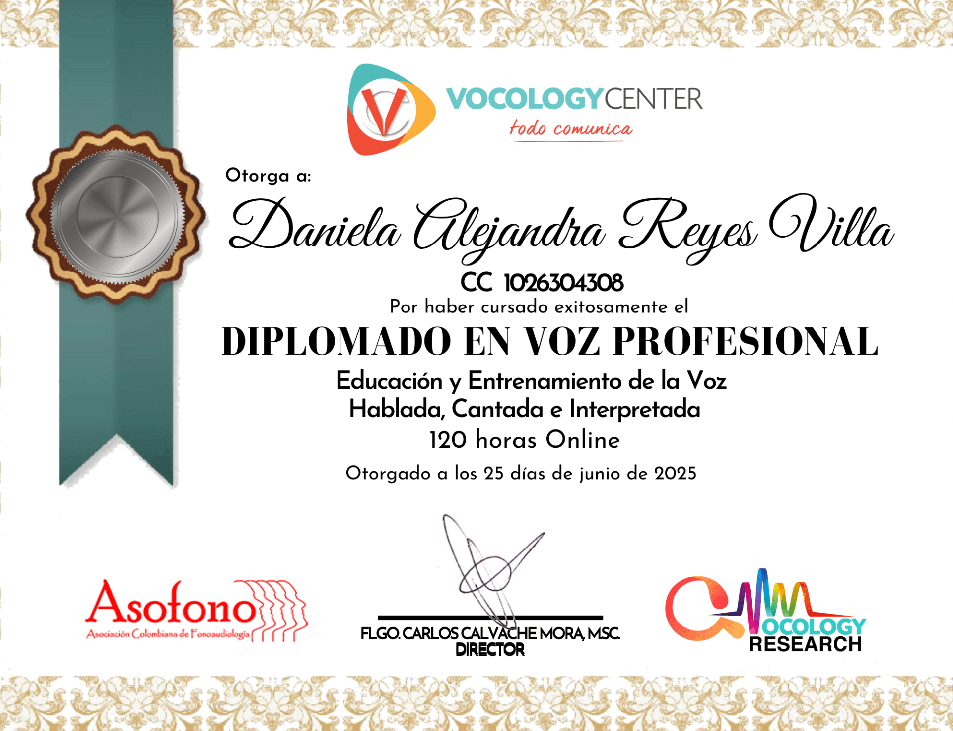 Daniela graduated from Vocology center