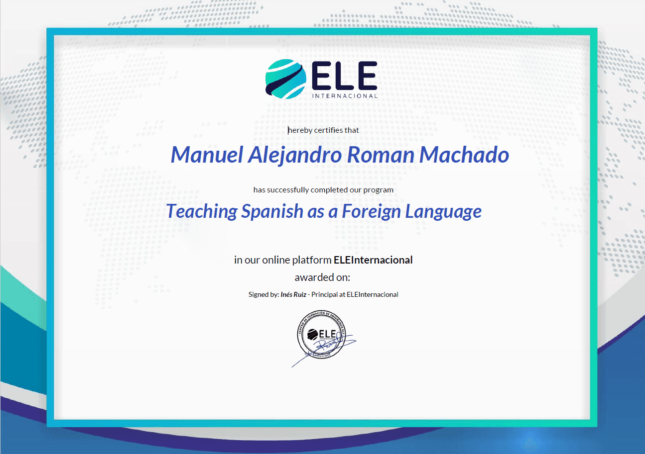 Manuel graduated from ELE International