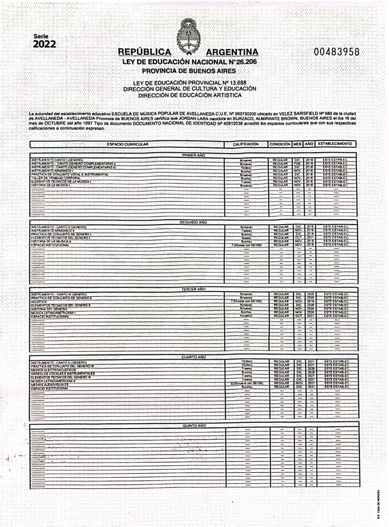 Lara graduated from E.M.P.A