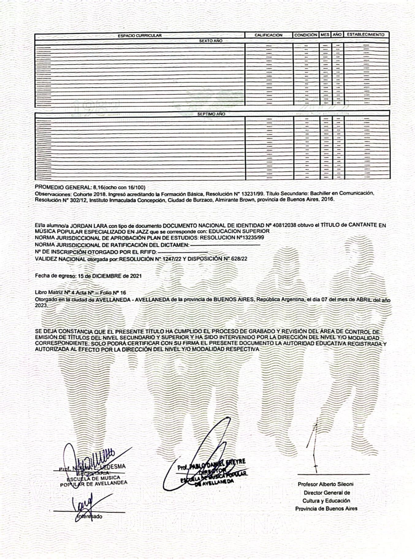 Lara graduated from E.M.P.A