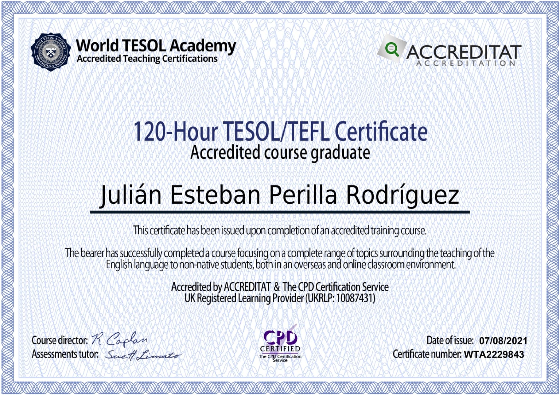 Julian graduated from La Sabana University