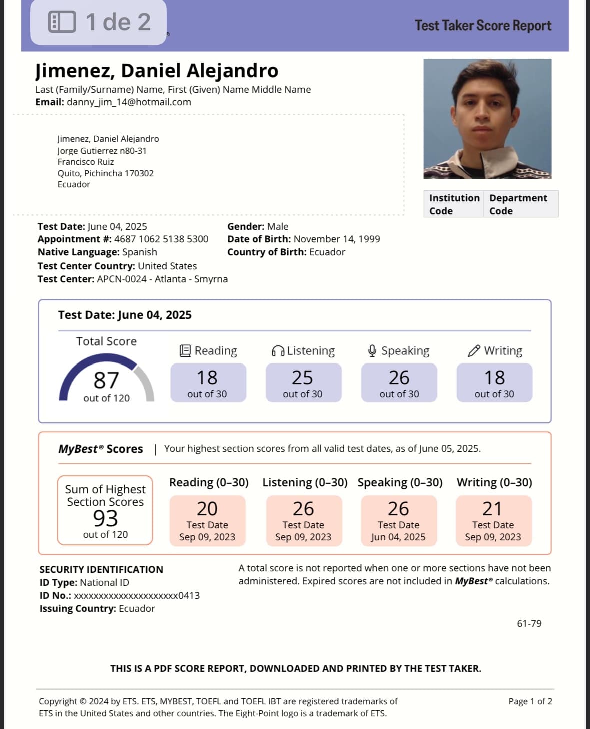 Daniel graduated from Universidad San Francisco de quito