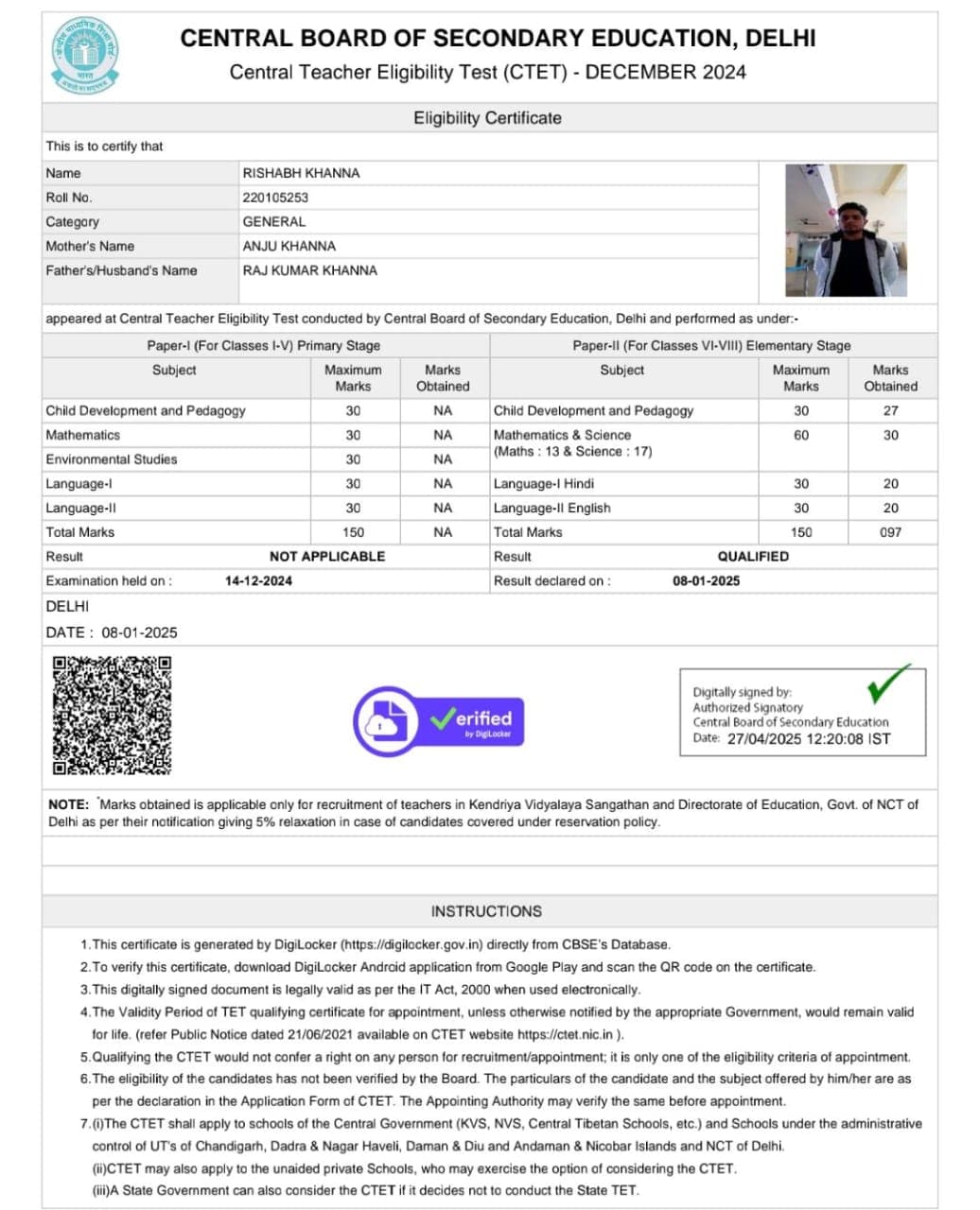 Rishabh graduated from Ch. Charan Singh University