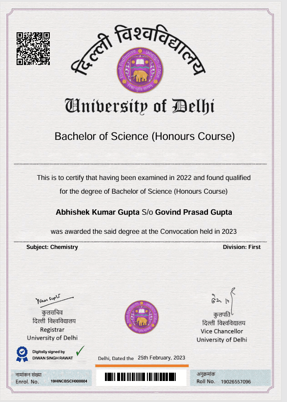 Abhishek graduated from Hindu College, University of Delhi