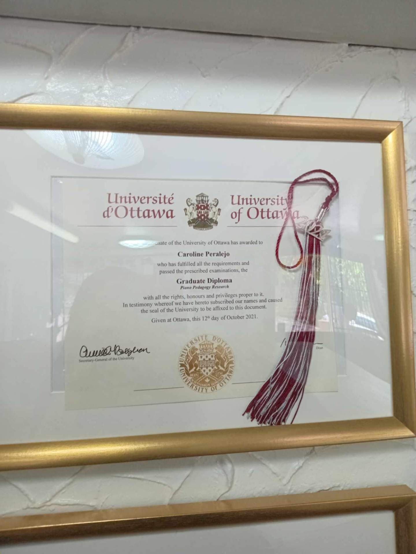 Caroline graduated from University of Santo Tomas