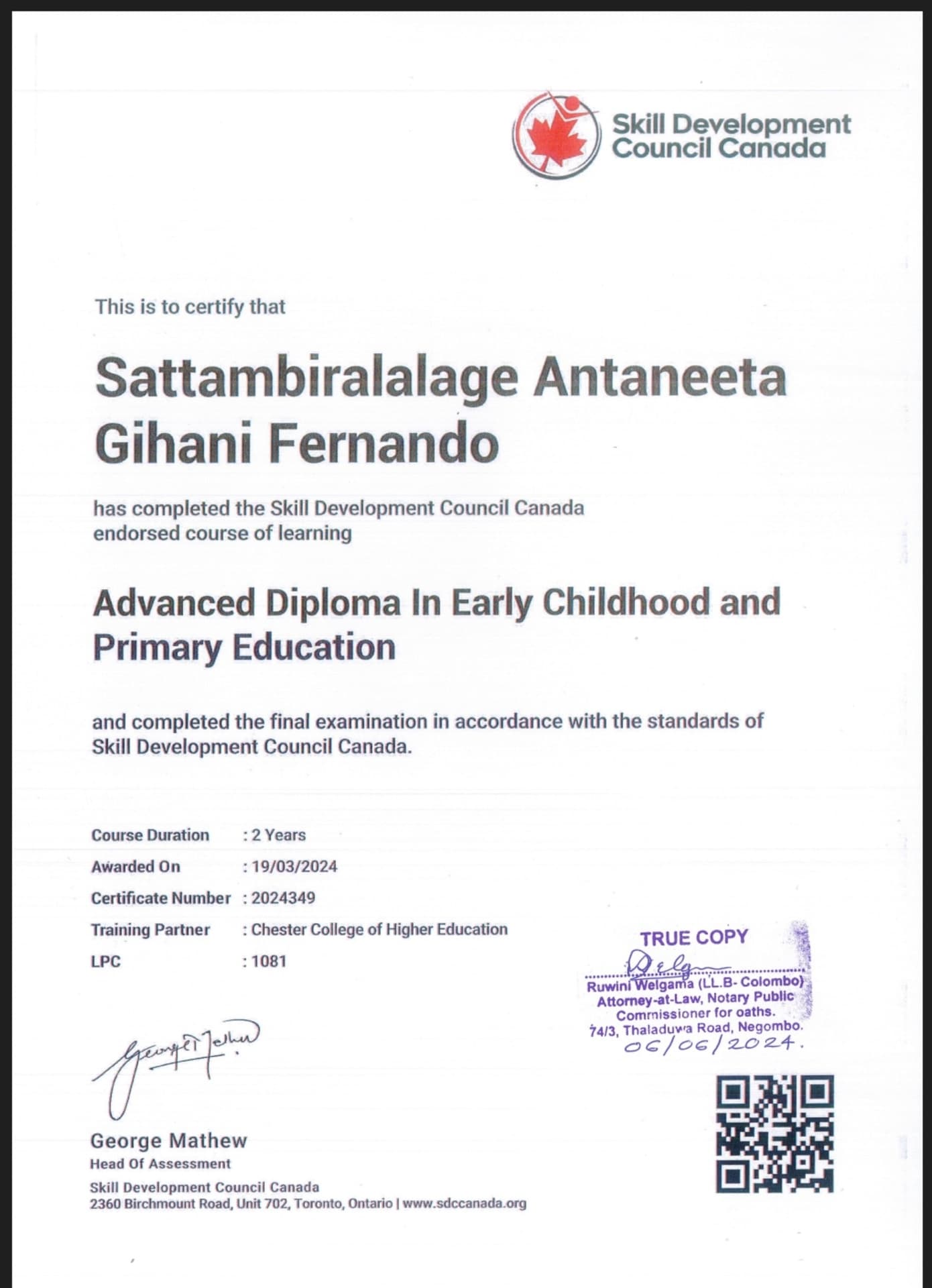 Antaneeta graduated from Chester College of Higher Education