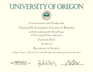 Jack graduated from University of Oregon