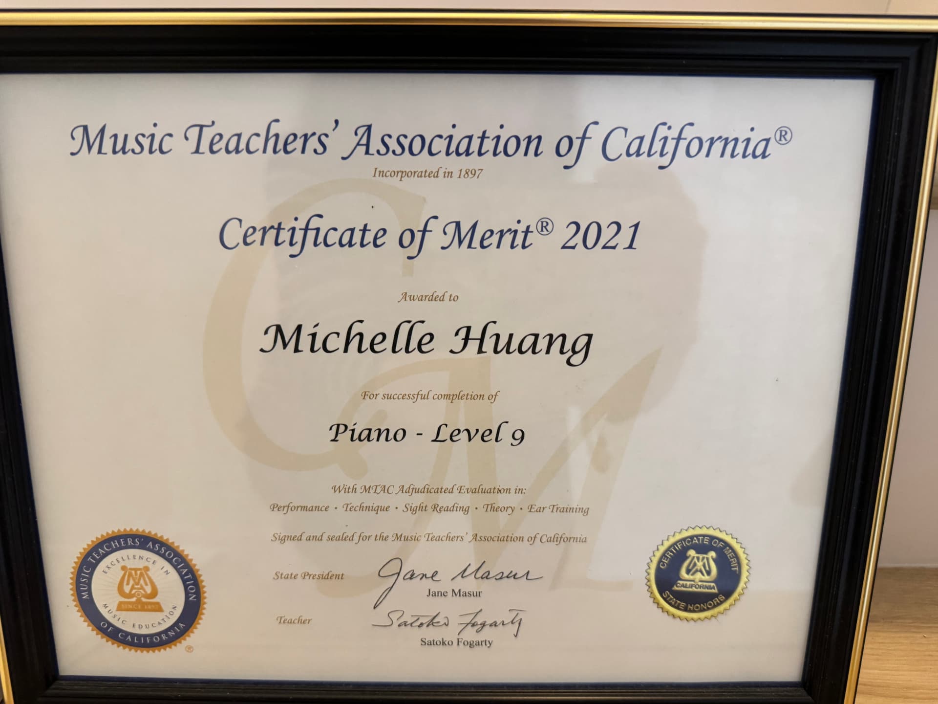 Michelle Jingxuan graduated from Alameda High School