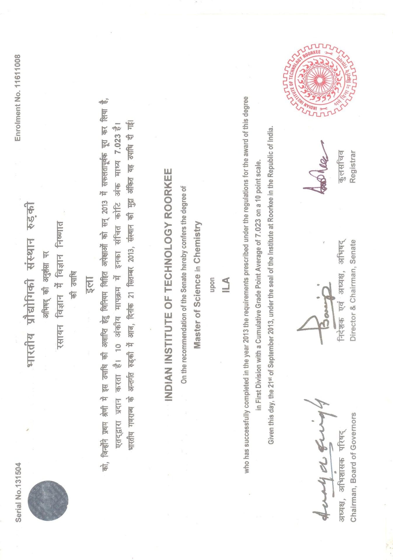 ILA graduated from Institute of Physical Chemistry of the Polish Academy of Sciences