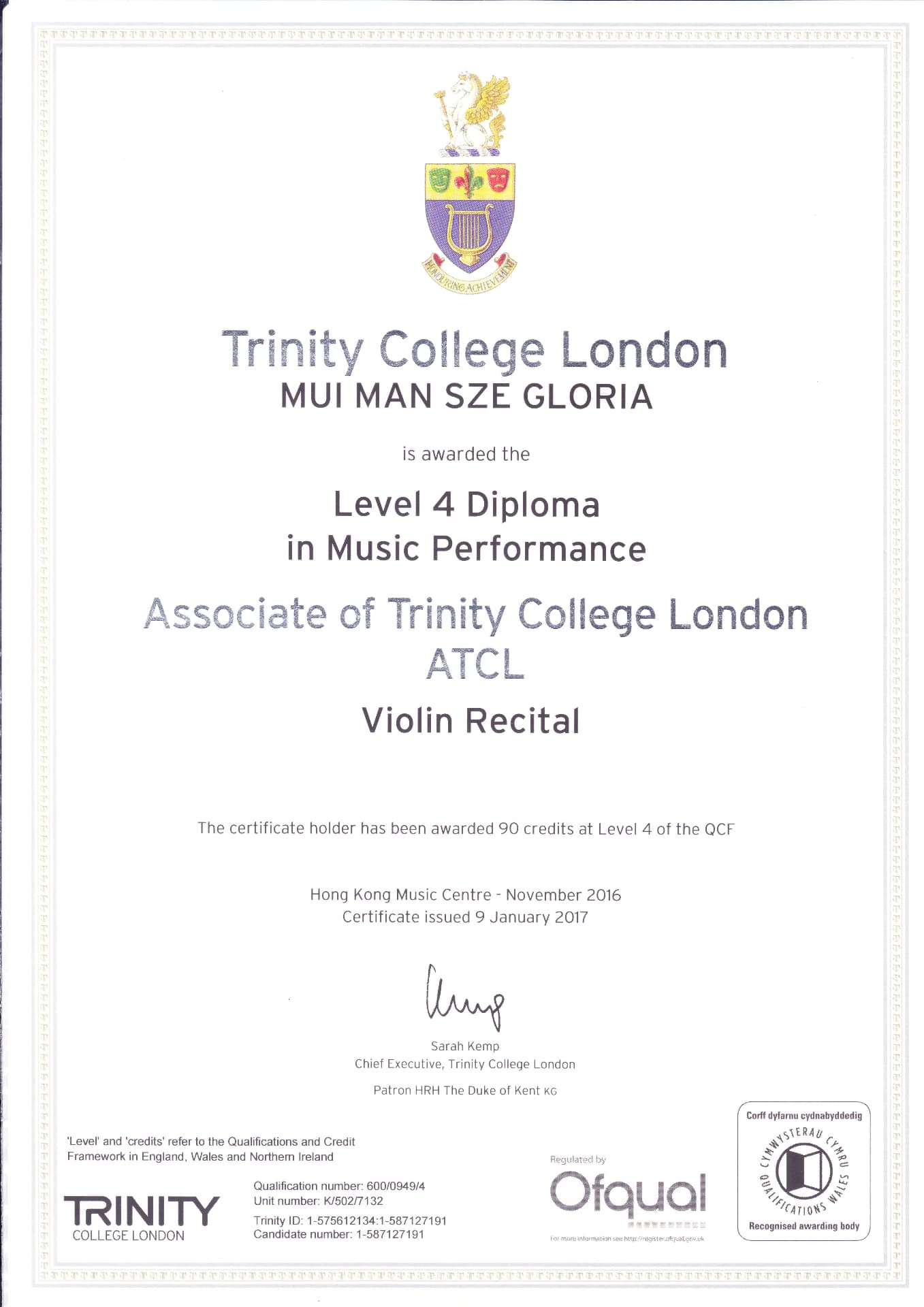 Gloria graduated from University of Calgary