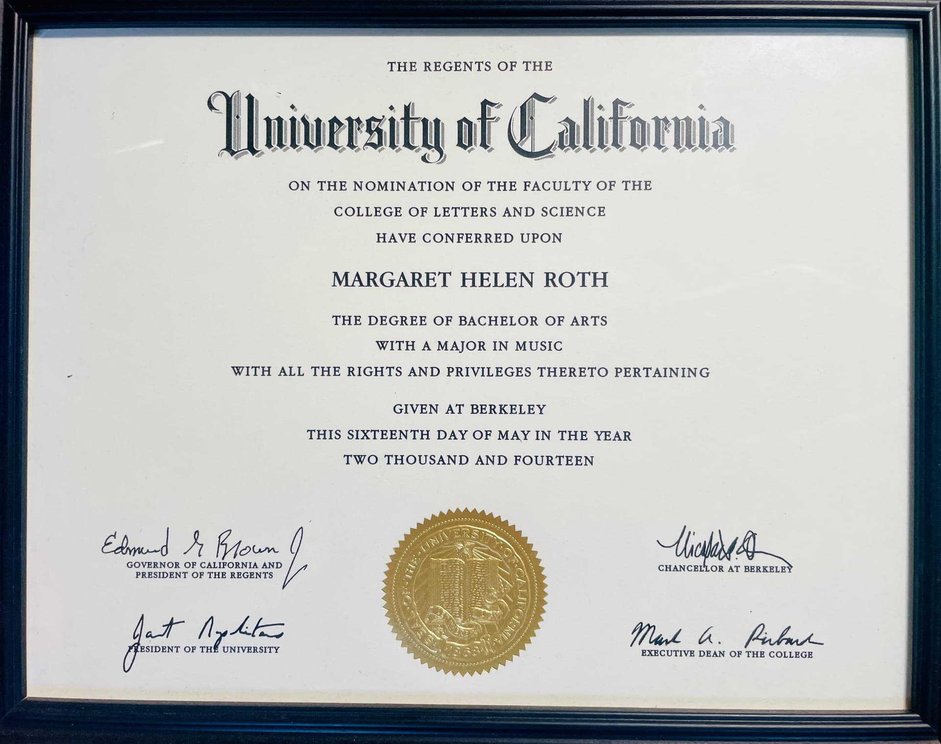 Molly graduated from UC Berkeley