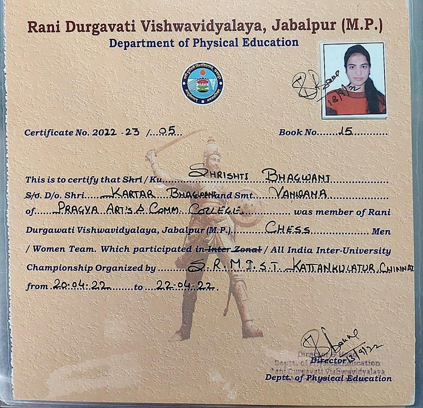 Shrishti graduated from S