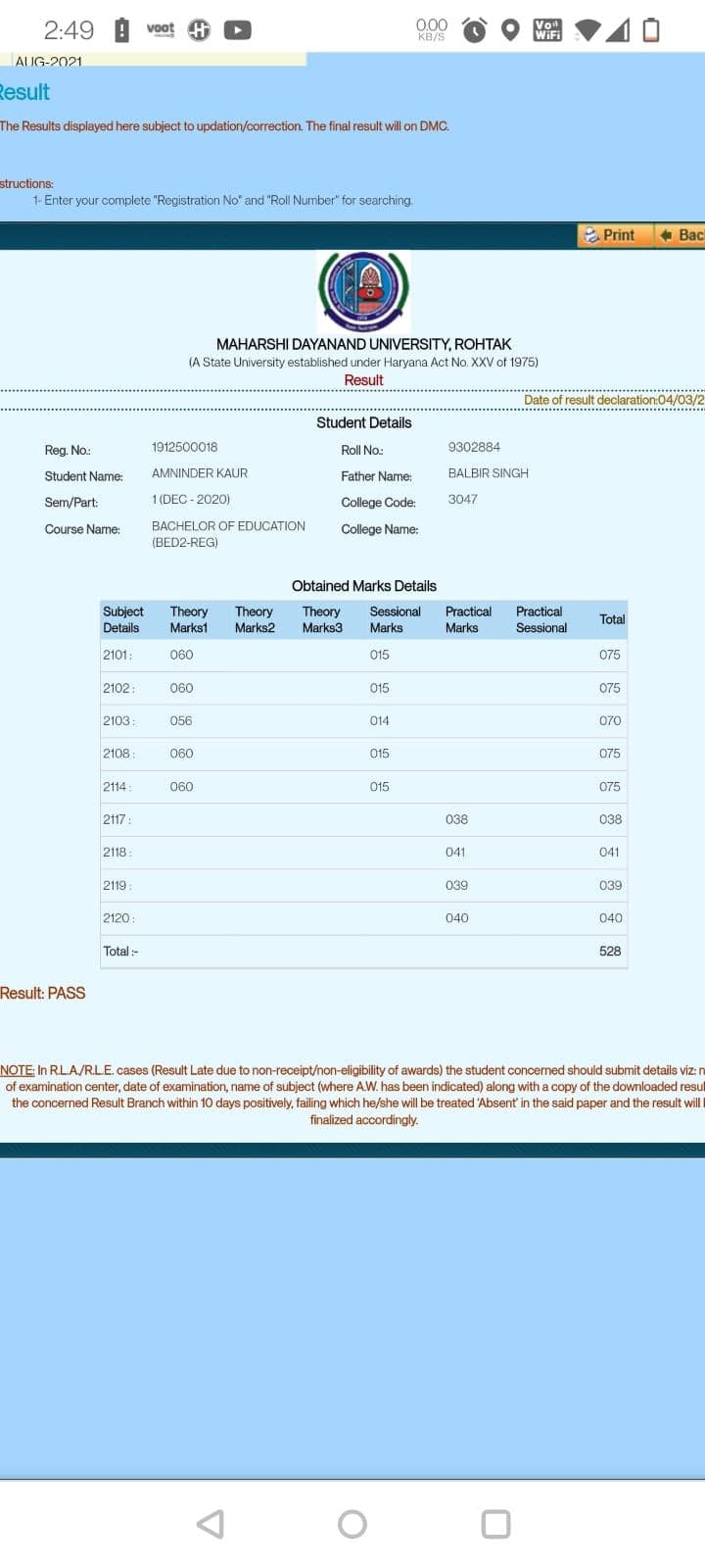 Amninder graduated from Delhi university