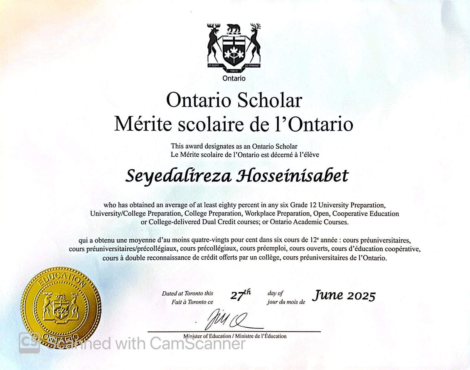 Alireza graduated from University of Toronto