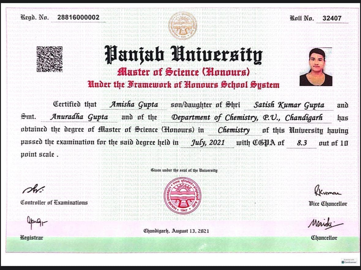 Amisha graduated from Panjab university, Chandigarh