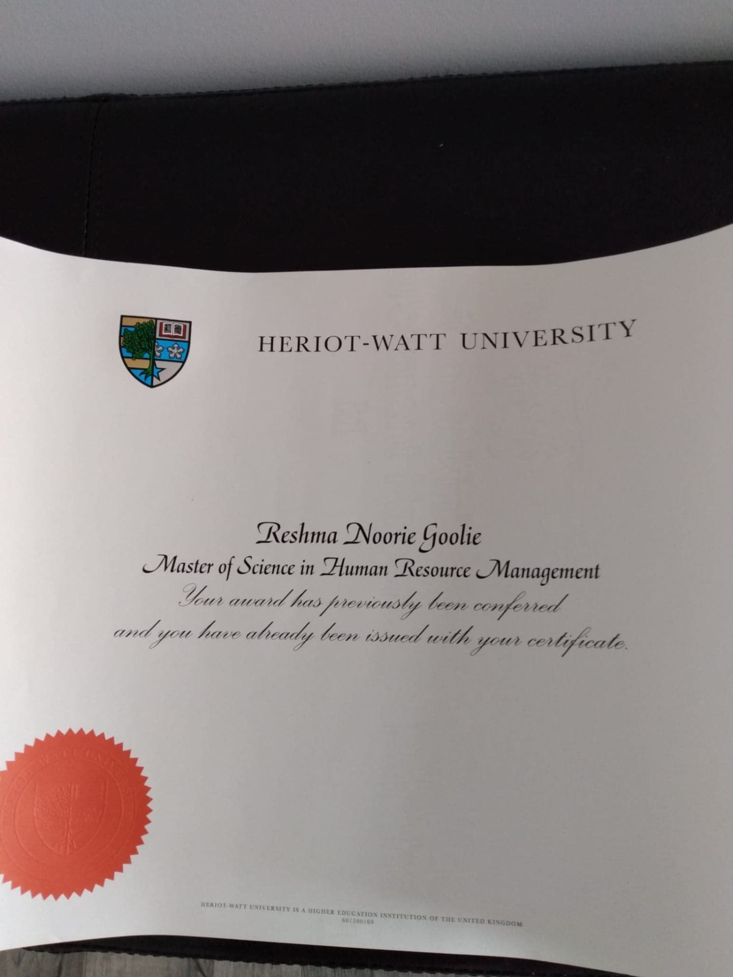 Reshma graduated from York University