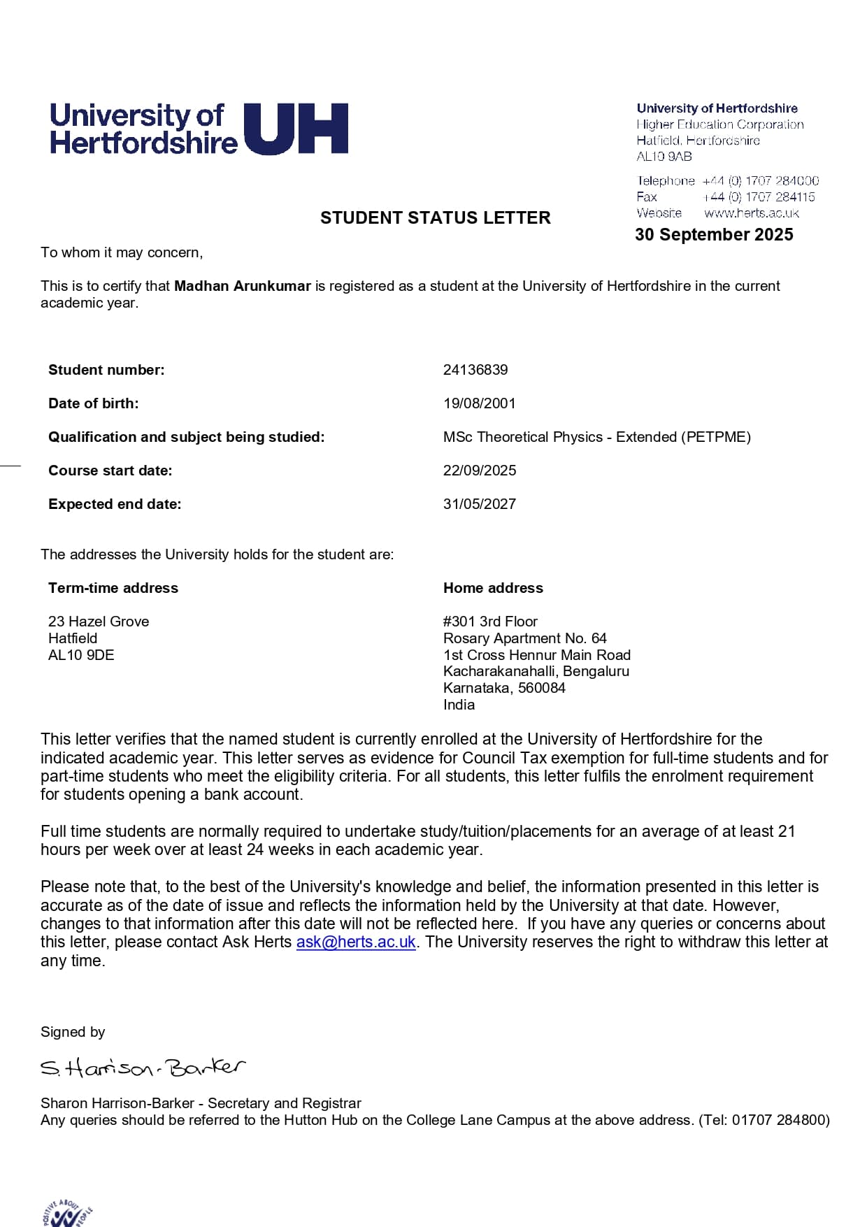 Madhan graduated from Visveswaraya Technological University