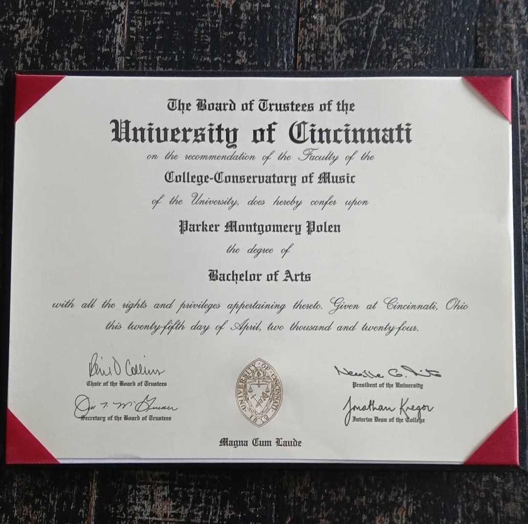 Parker graduated from University of Cincinnati College-Conservatory of Music