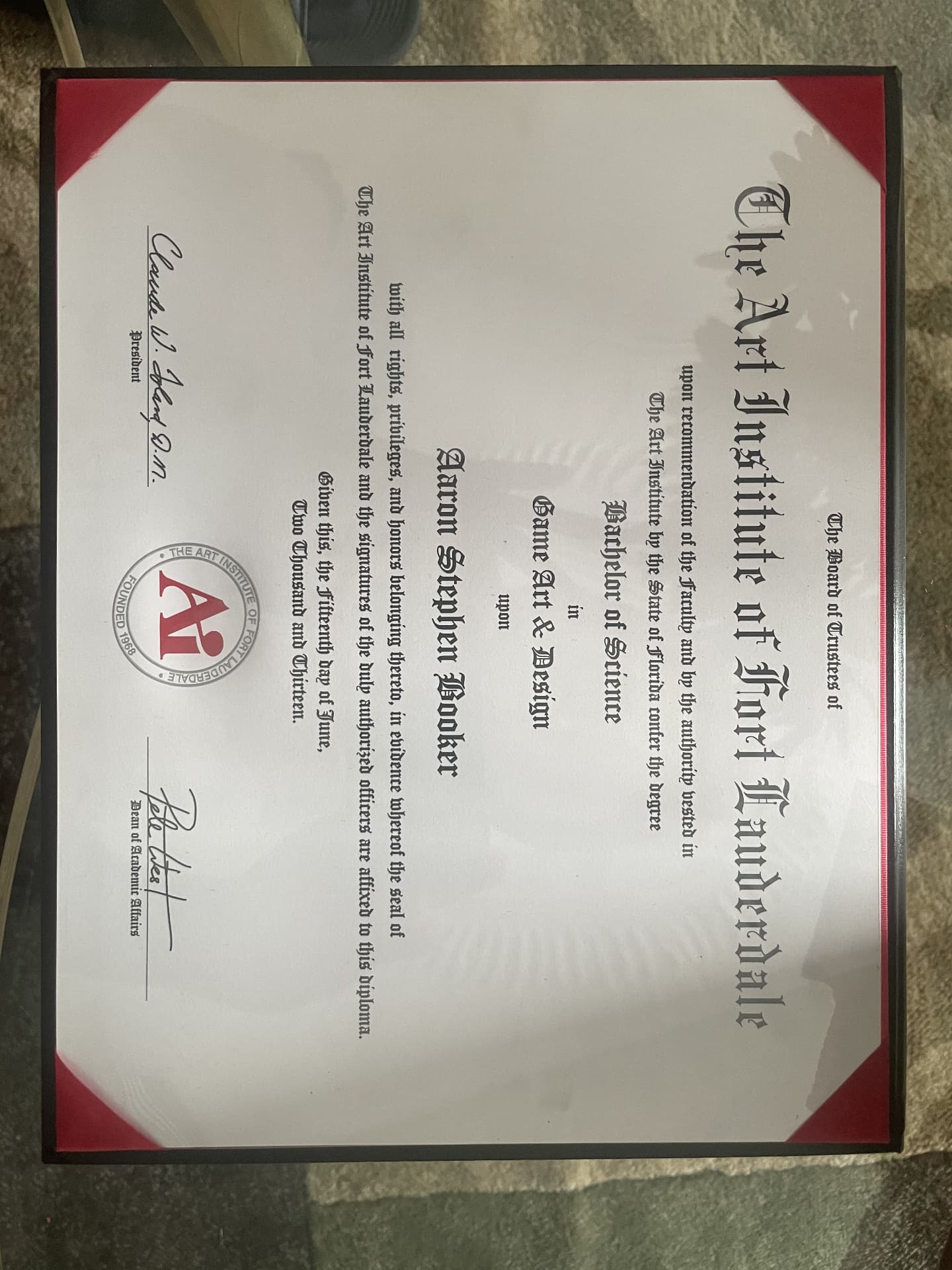 Aaron graduated from Art Institute