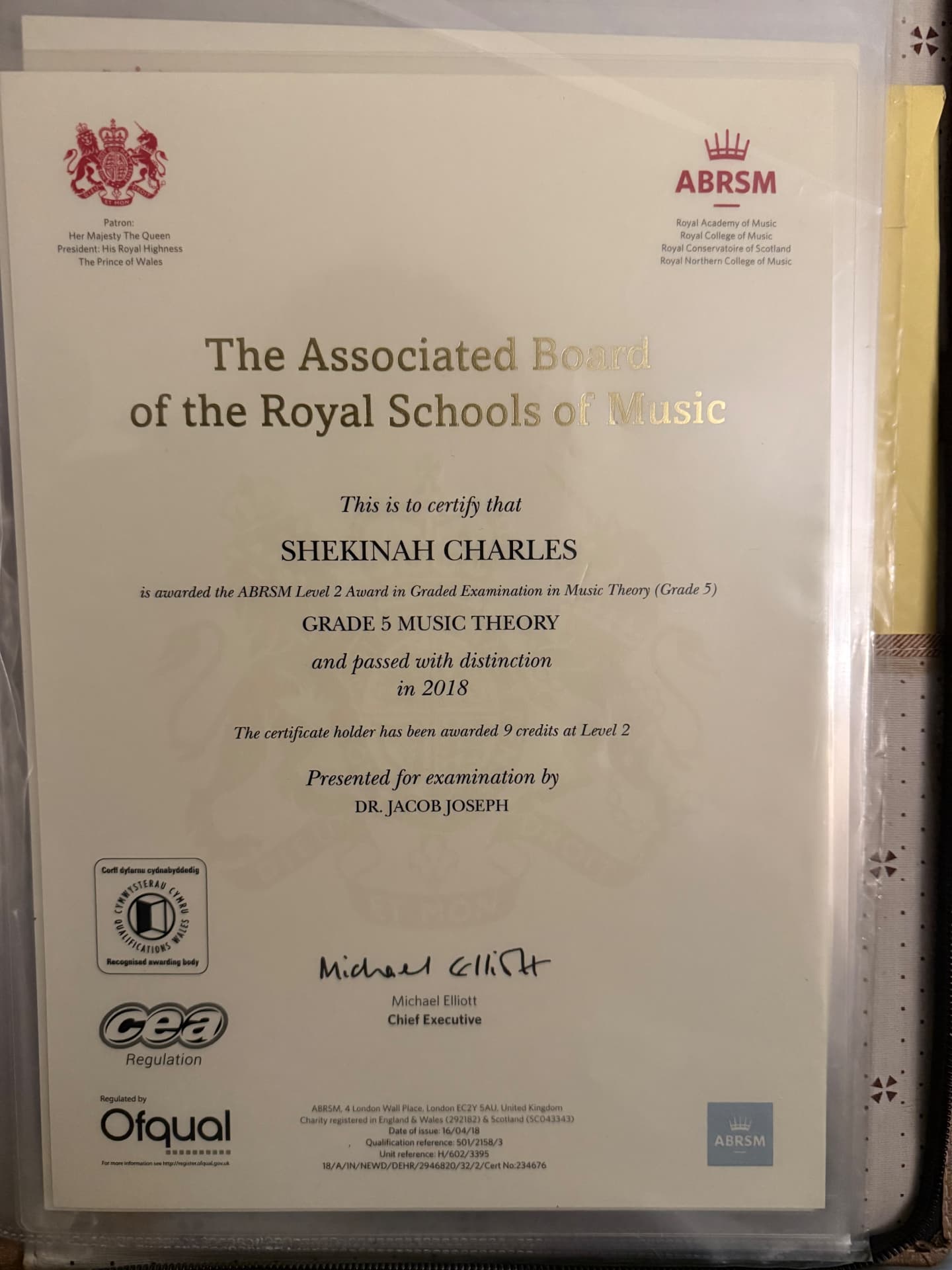 Shekinah graduated from Senate of Serampore college