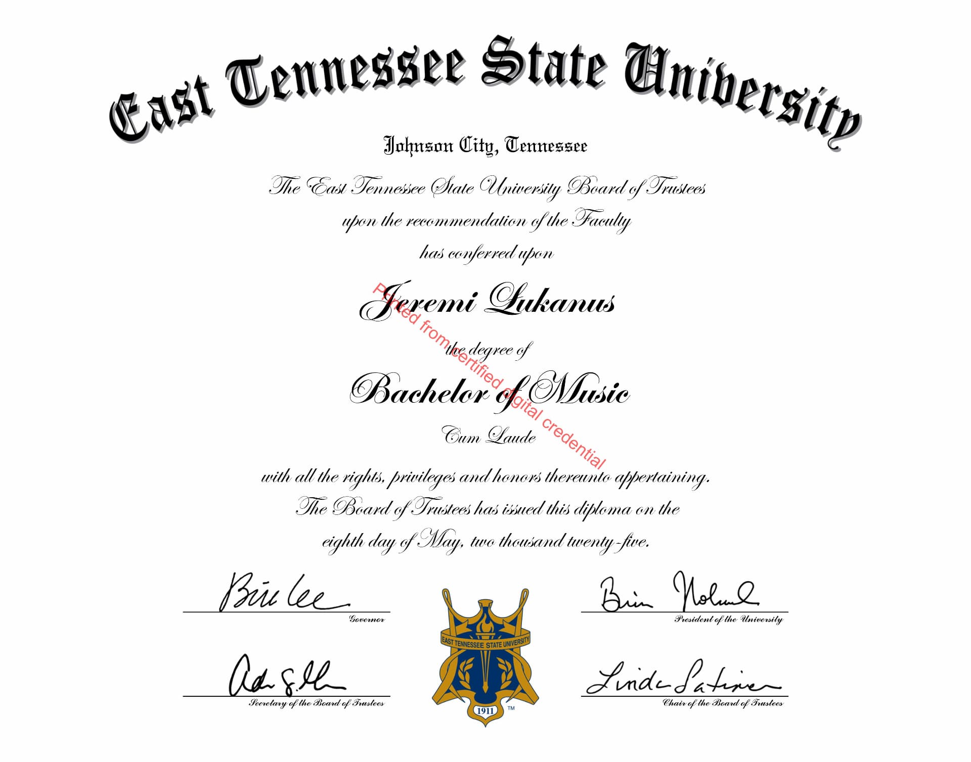Jeremi graduated from East Tennessee State University