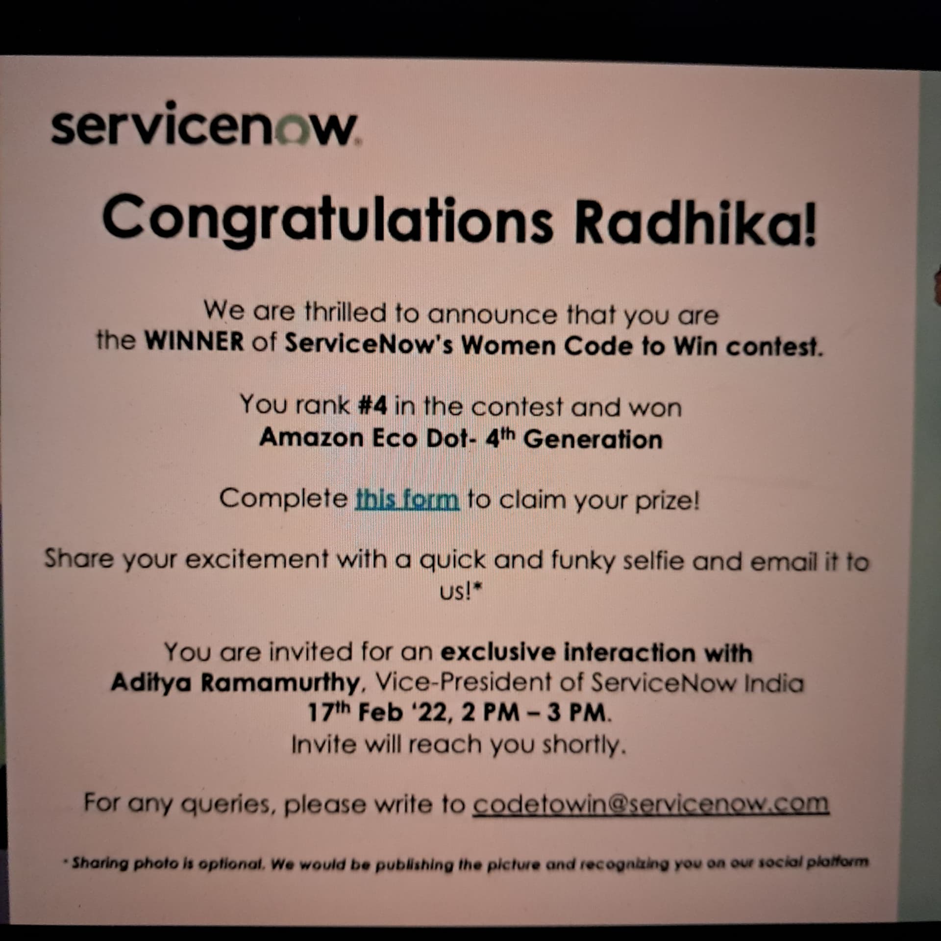 Radhika graduated from Indian Institute of Technology Kharagpur