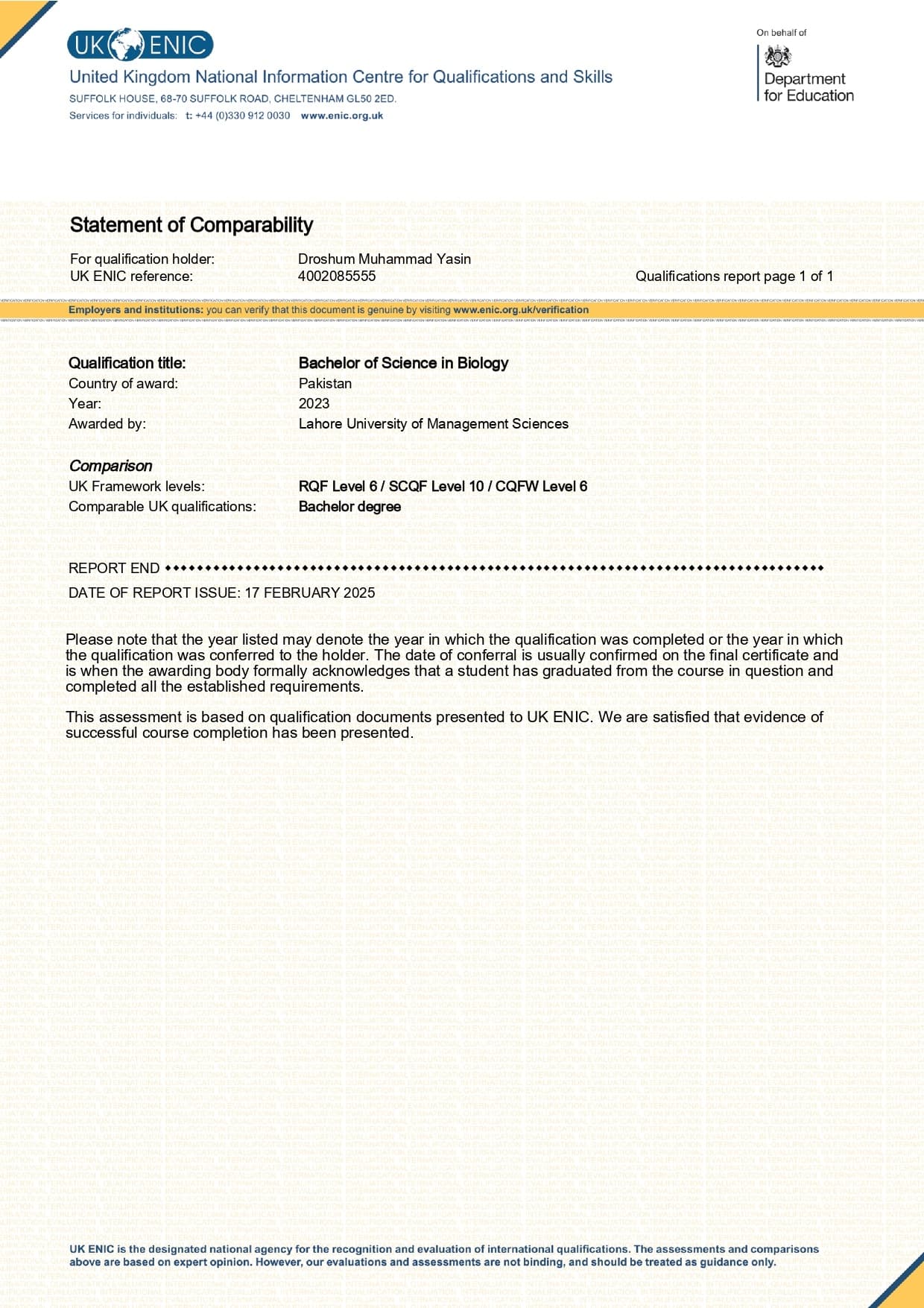 Droshum graduated from Lahore University of Management Sciences