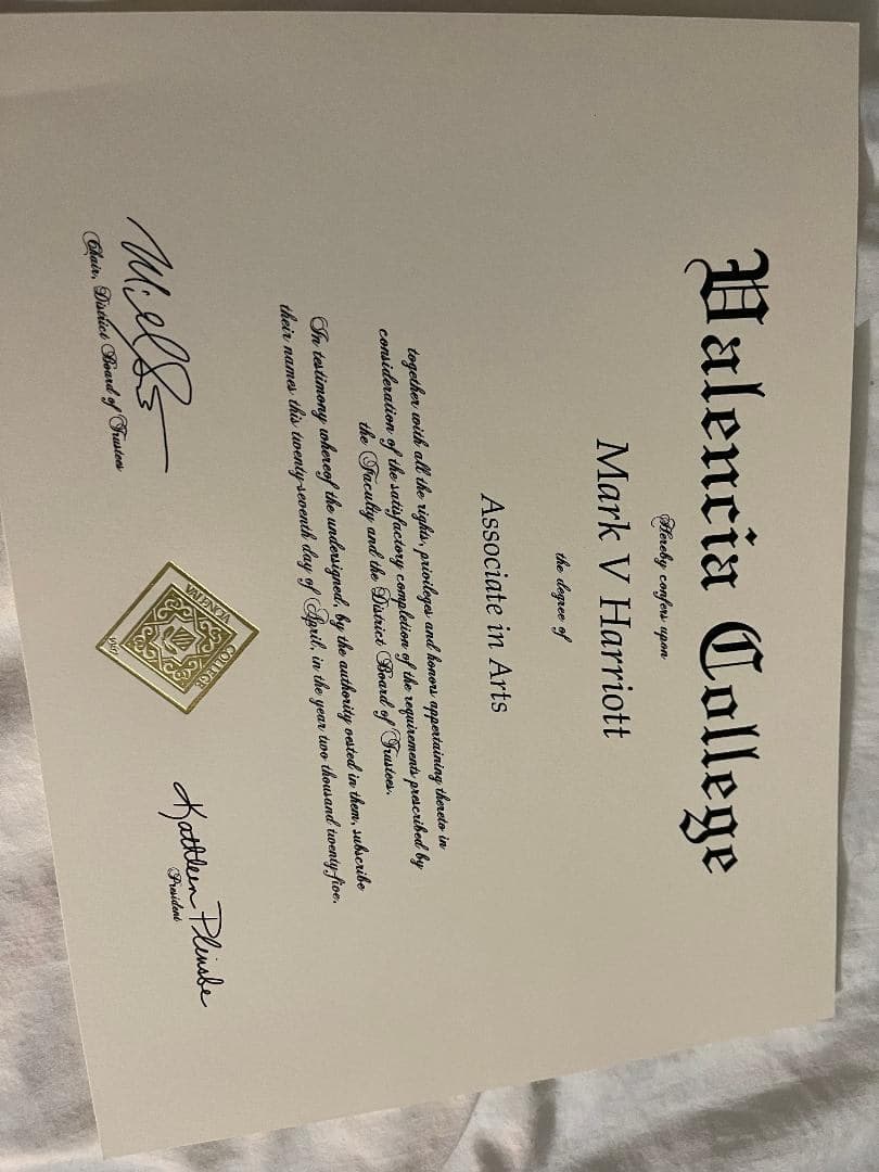 Mark graduated from Valencia College