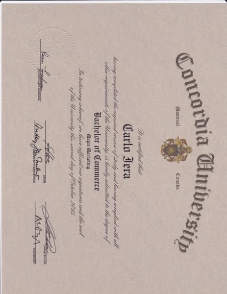 Carlo graduated from Concordia University