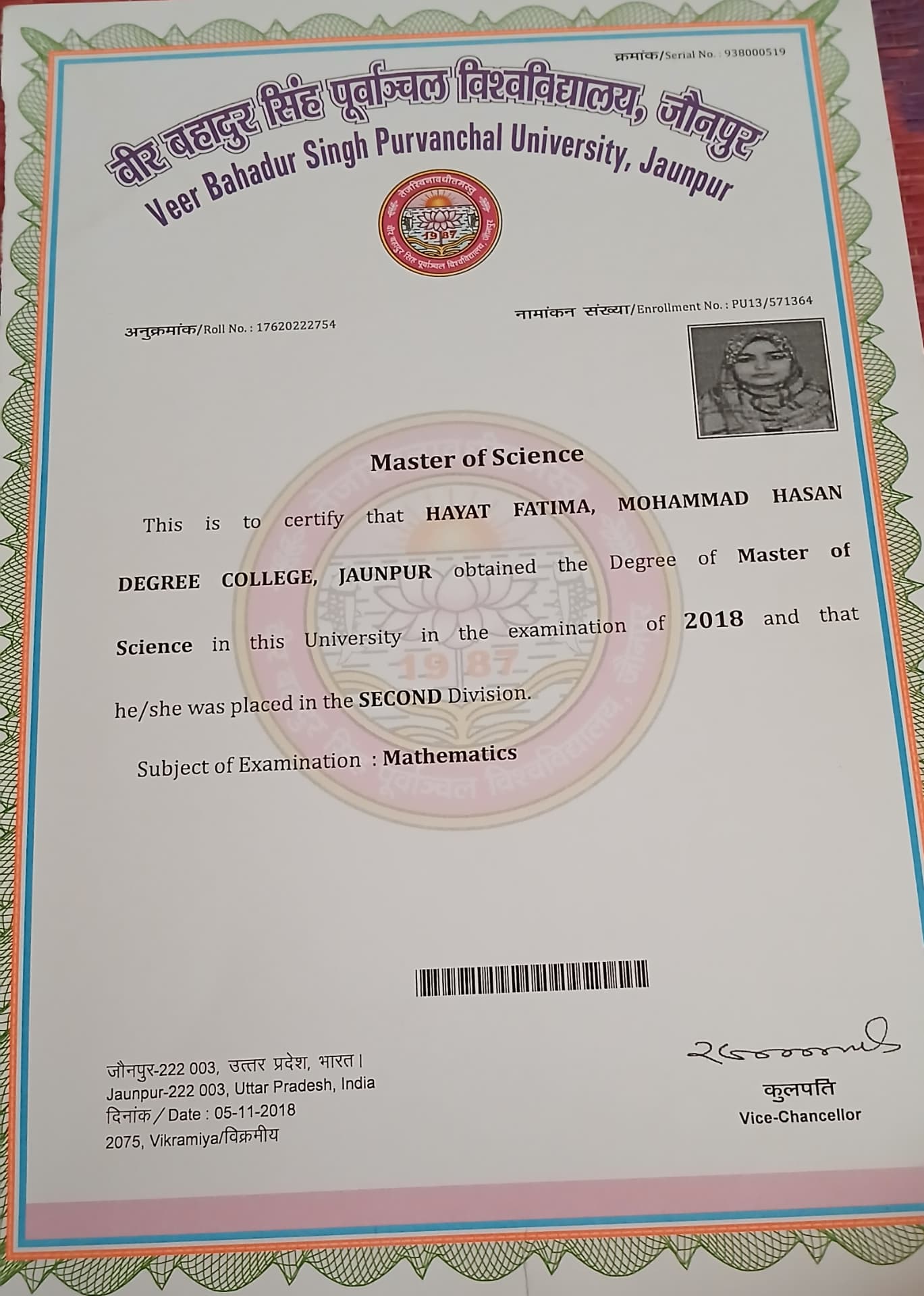 Hayat graduated from Veer Bahadur Singh Purvanchal University