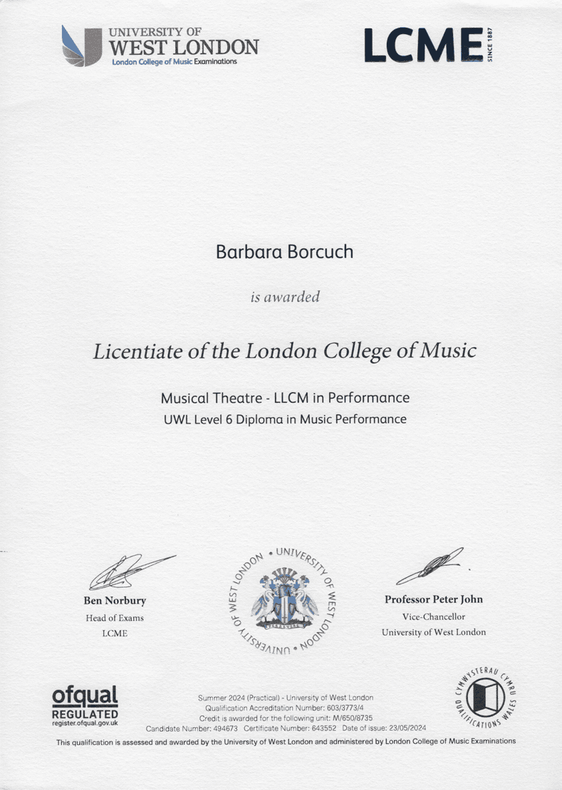 Barbara graduated from University of West London