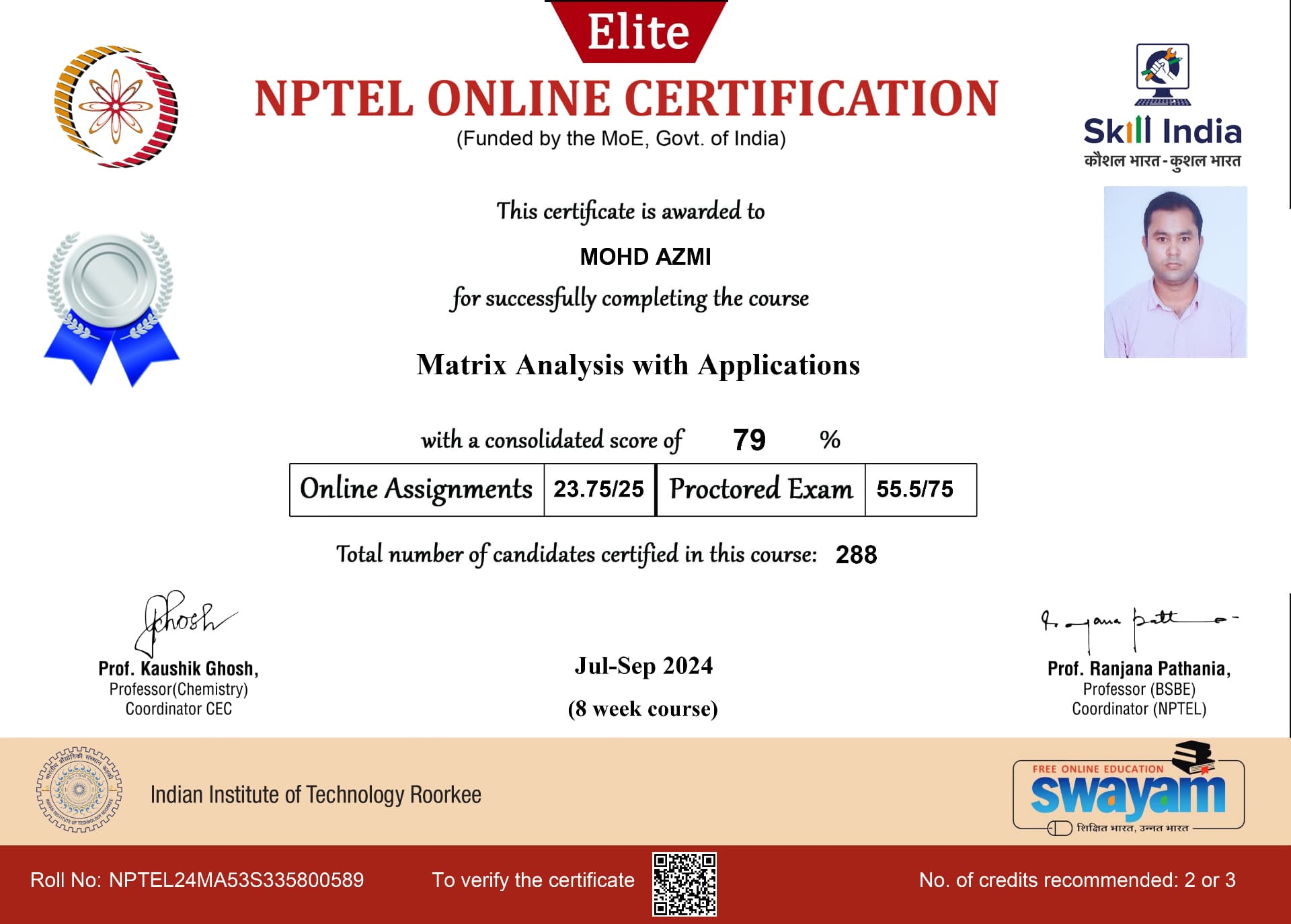 Mohd graduated from Aligarh Muslim University