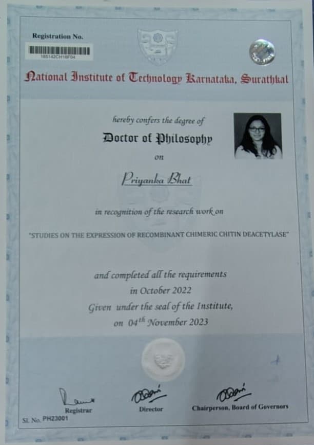 Priyanka graduated from National Institute of Technology Karnataka