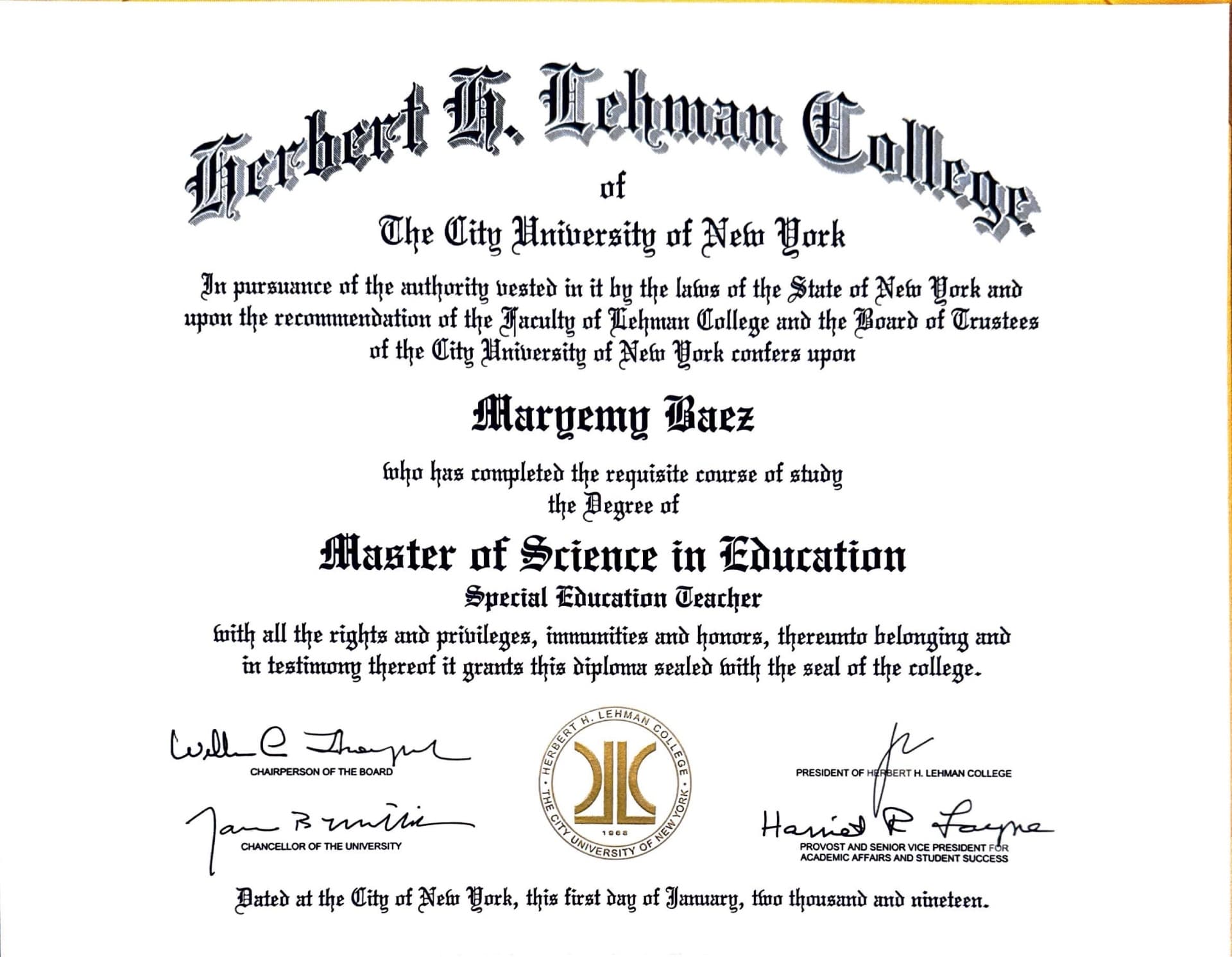 Maryemy graduated from Arizona State University